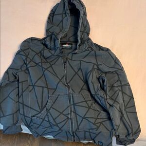 American Giant Gray Hoodie with Black Pattern